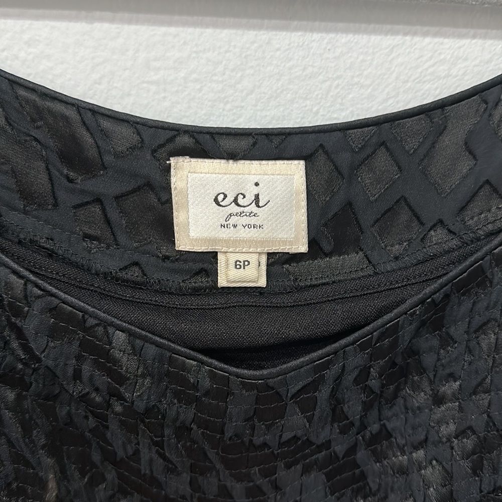 ECI New York Womens Tie Back  PleatedChiffon Blouse Sz 6P - Picture 6 of 16